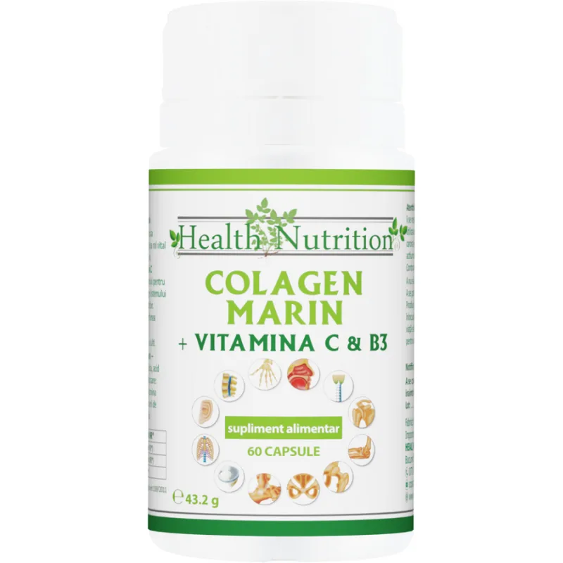 Colagen Marin Forte + Vitamina B3 + Vitamina C 60cps Health Nutrition — preț și oferte