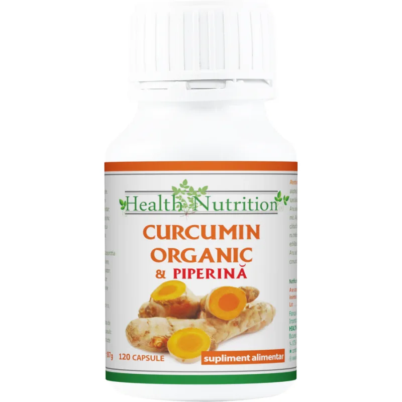Curcumin Organic + Piperina 120cps Health Nutrition — preț și oferte