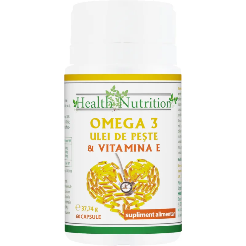 Omega 3 Ulei de Peste 500mg + Vitamina E 5mg 60cps moi Health Nutrition — preț și oferte