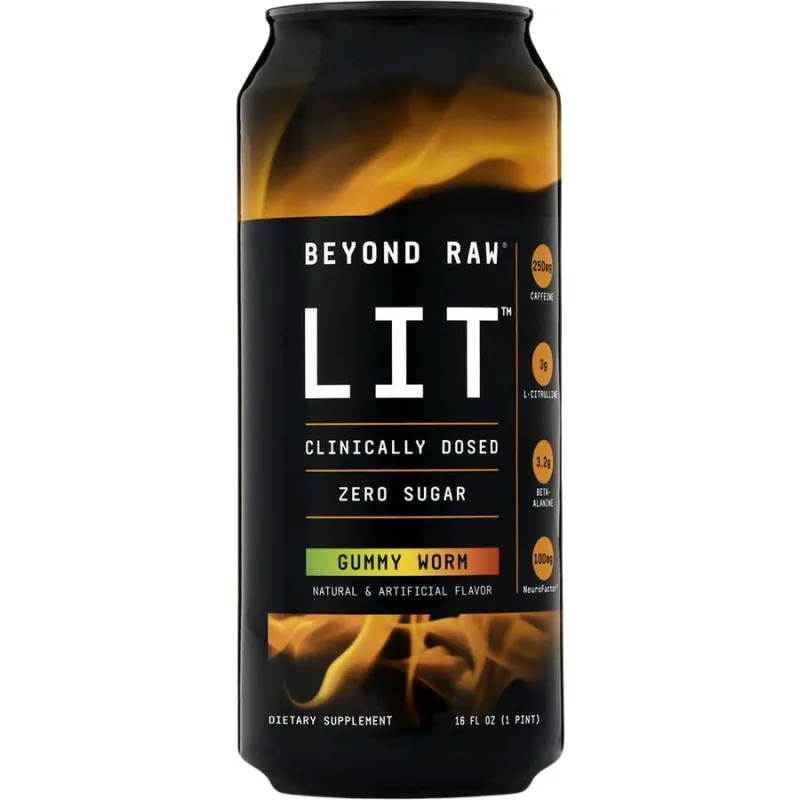 Bautura Pre-Workout RTD Lit On the Go Gummy Worm fara Zahar Adaugat 473ml BEYOND&nbsp;RAW — preț și oferte