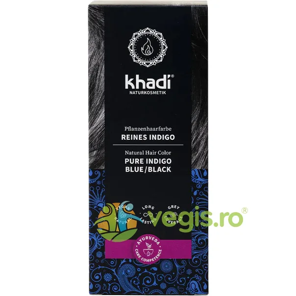 Vopsea de Par Naturala Henna Negru Indigo 100g Khadi — preț și oferte