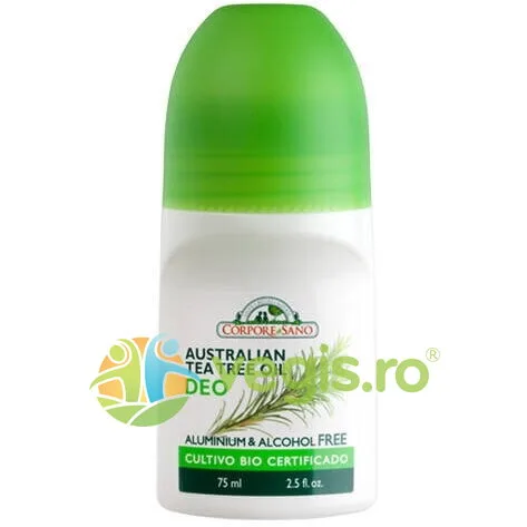 Deodorant Roll-On Racoritor cu Ulei Esential Australian de Tea Tree fara Aluminiu si Alcool 75ml Corpore Sano — preț și oferte