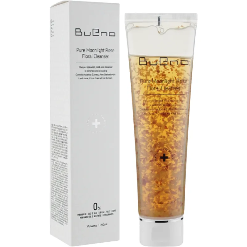 Gel de Curatare Subacidic pentru Controlul Sebumului cu Petale de Trandafir Pure Moonlight Rose Floral Cleanser 150ml Bueno — preț și oferte