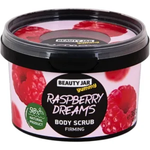 Scrub pentru corp cu efect de fermitate Raspberry Dreams Yummy, 360g, Beauty Jar