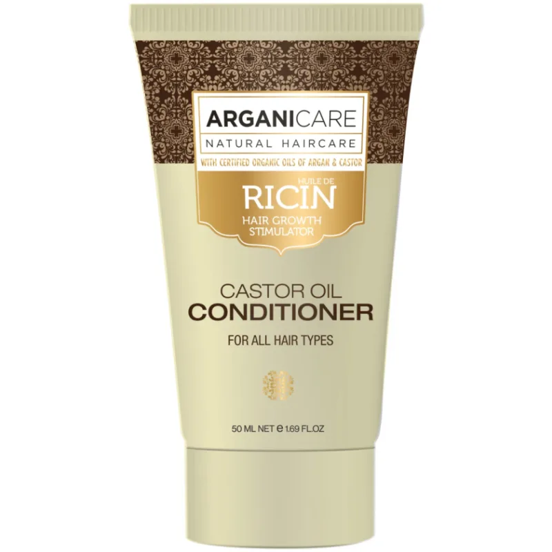 Balsam pentru Stimularea Cresterii Parului cu Ulei de Ricin pentru Toate Tipurile de Par Travel Size 50ml ARGANICARE — preț și oferte