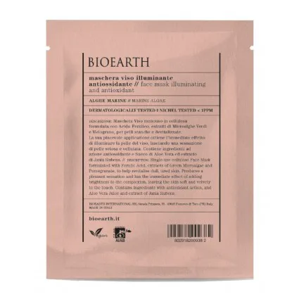 Masca Servetel Iluminatoare si Antioxidanta pentru Ten cu Alge 1buc Bioearth — preț și oferte