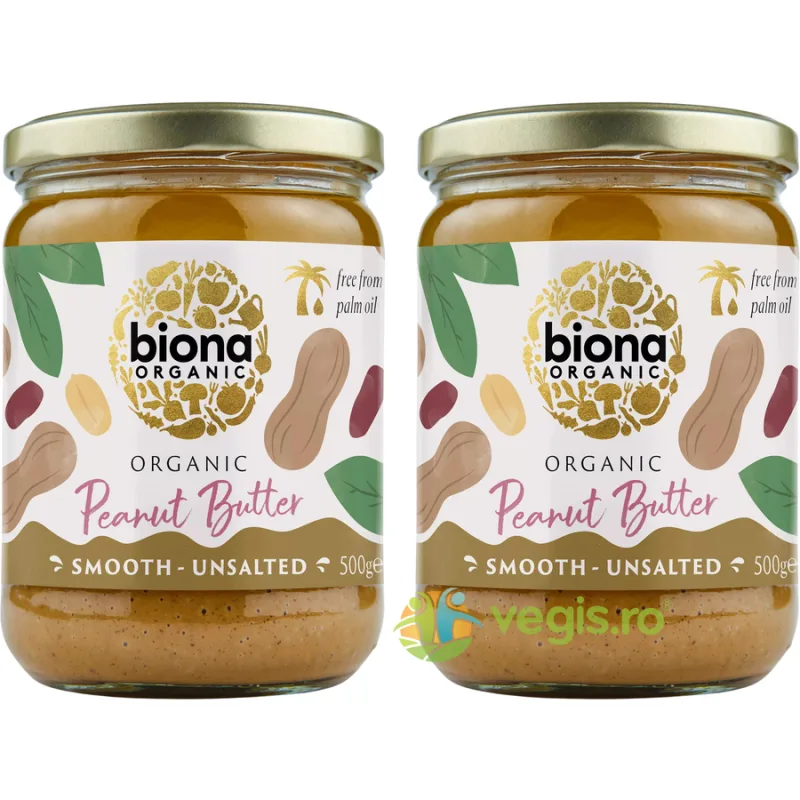 Pachet Pasta de Arahide Cremoasa fara Sare Ecologica/Bio 500g+500g BIONA — preț și oferte