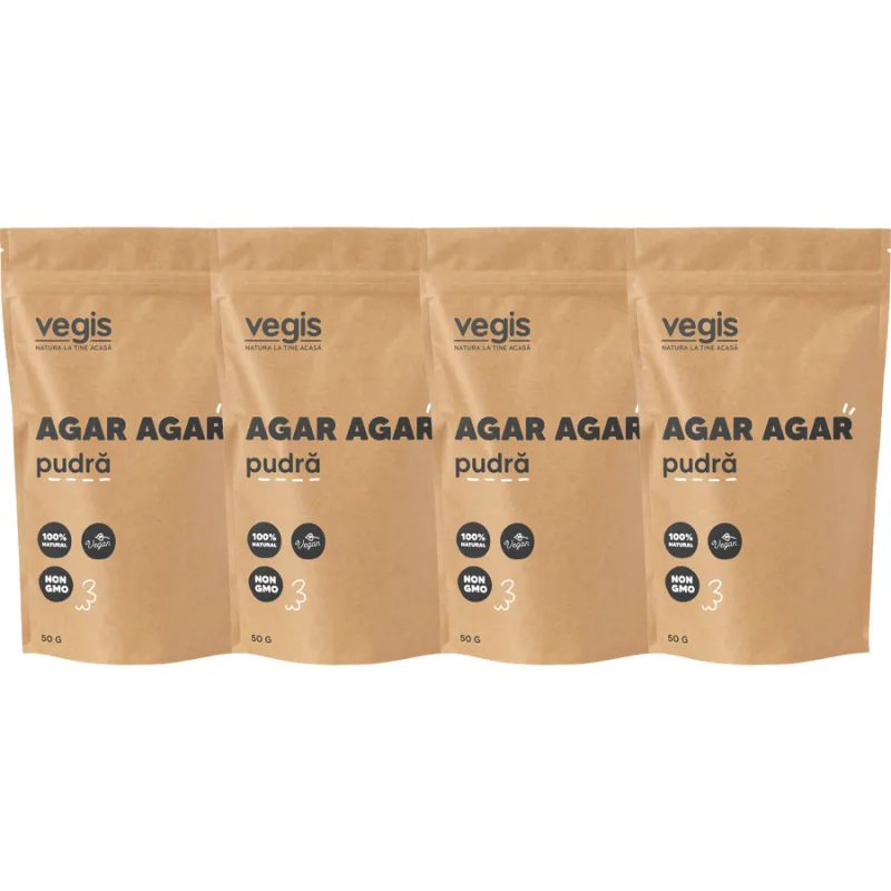 Pachet Agar Agar Pudra 200g (4 x 50g) VEGIS — preț și oferte