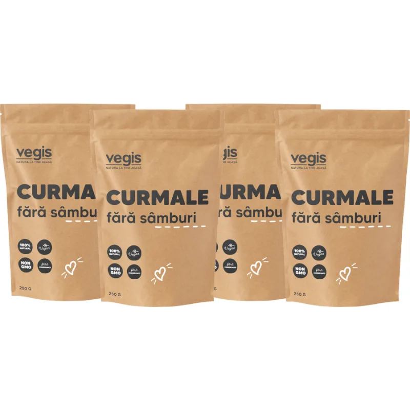 Pachet Curmale fara Samburi 1kg (4 x 250g) VEGIS — preț și oferte