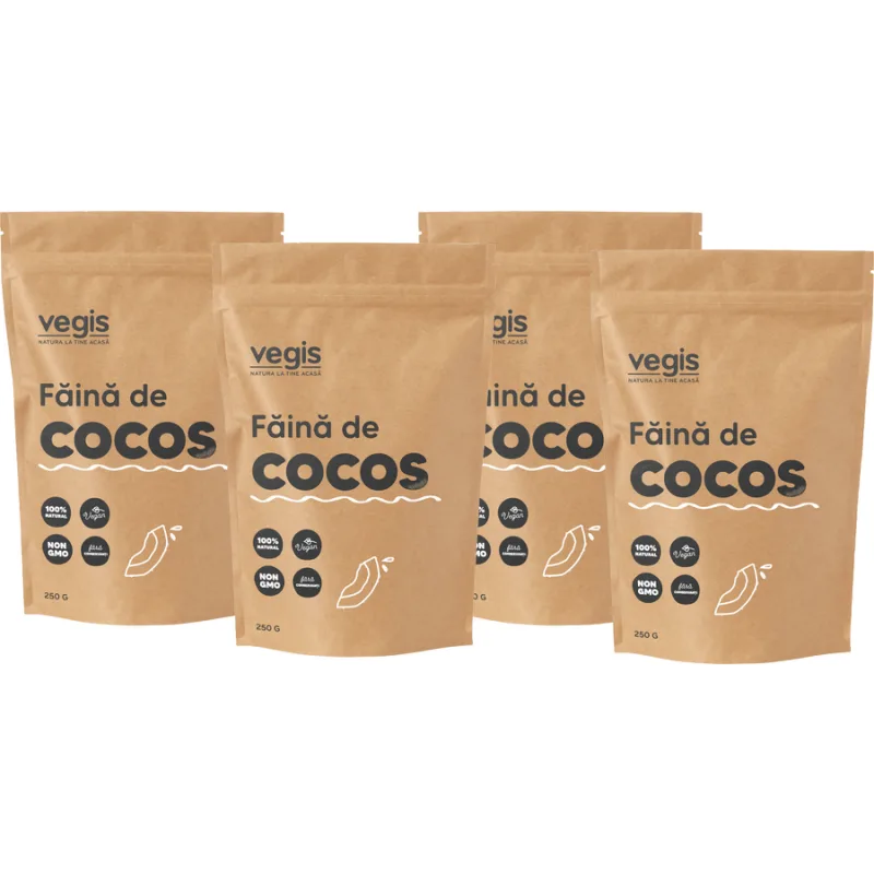 Pachet Faina de Cocos 1kg (4 x 250g) VEGIS — preț și oferte