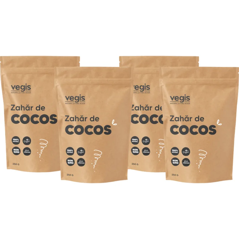 Pachet Zahar de Cocos 1kg (4 x 250g) VEGIS — preț și oferte