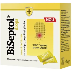 Biseptol Dropsuri cu Aroma de Lamaie 100g
