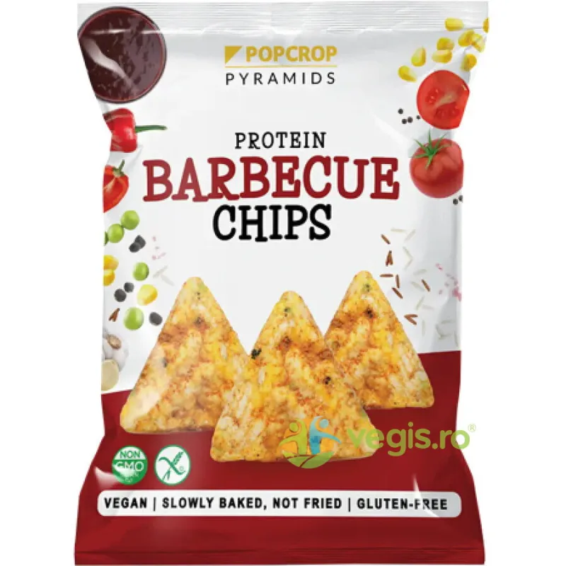 Chips-uri Proteice din Multicereale Coapte cu Aroma de Barbeque fara Gluten 60g POPCROP — preț și oferte