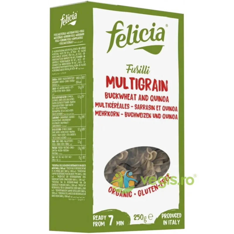 Fusilli Multicereale din Hrisca si Quinoa Ecologice/Bio 250g FELICIA — preț și oferte