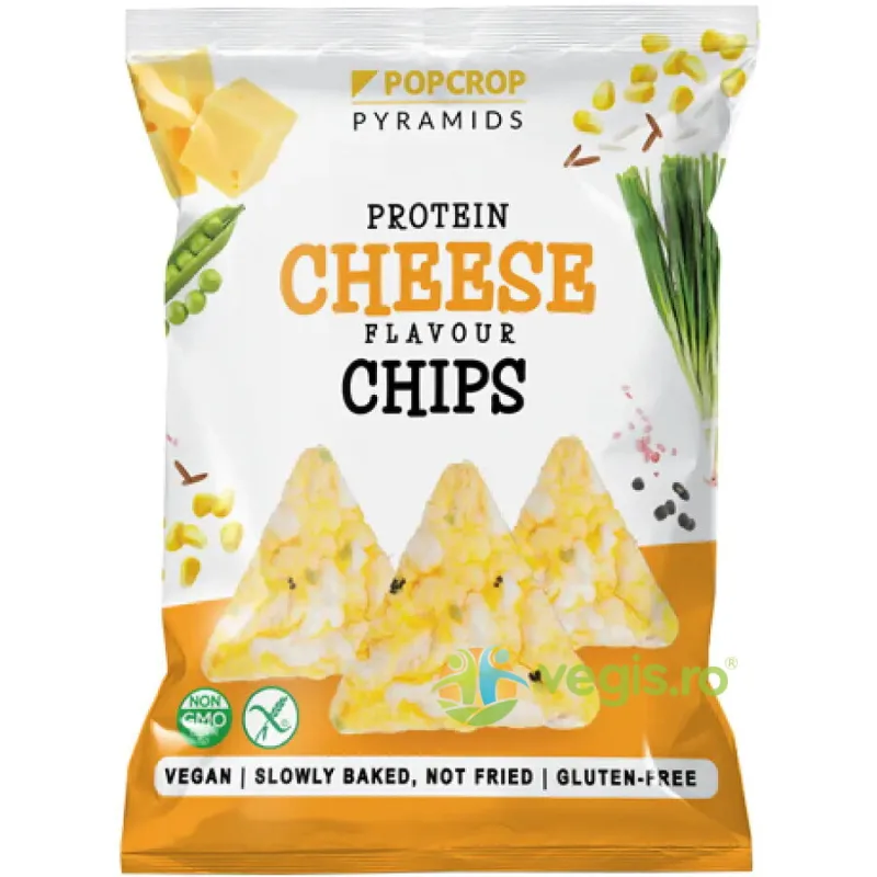 Chips-uri Proteice din Multicereale Coapte cu Branza si Ceapa fara Gluten 60g POPCROP — preț și oferte
