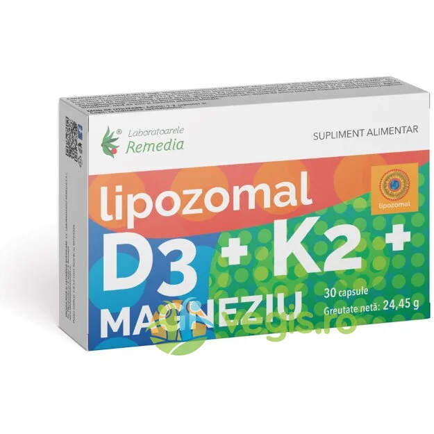 Vitamina D3 Lipozomala + K2 + Magneziu 30cps REMEDIA — preț și oferte