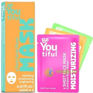 Set Masti Faciale Tip Servetel Purifiante, Hidratante si Iluminatoare pentru Adolescenti si Tineri 3x20ml