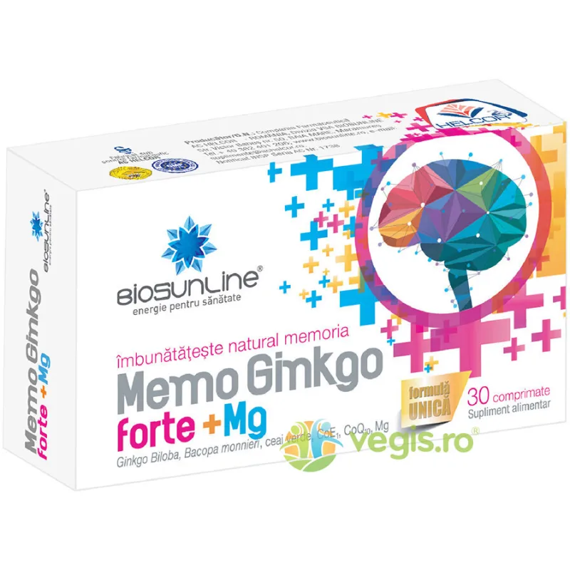 Memo Ginkgo Forte+Mg 30cpr BIOSUNLINE — preț și oferte