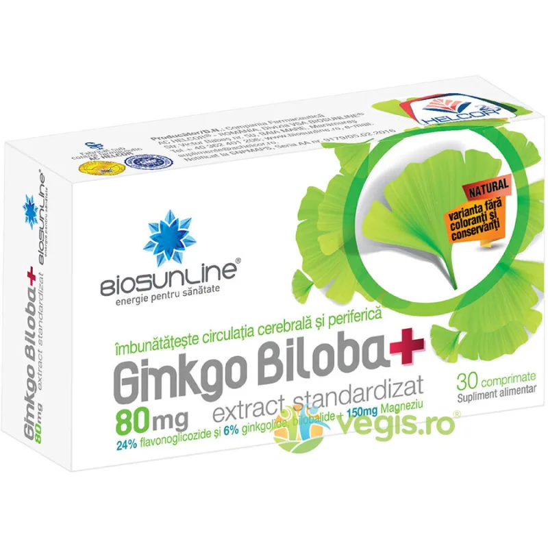 Ginkgo Biloba 80mg 30cpr BIOSUNLINE — preț și oferte