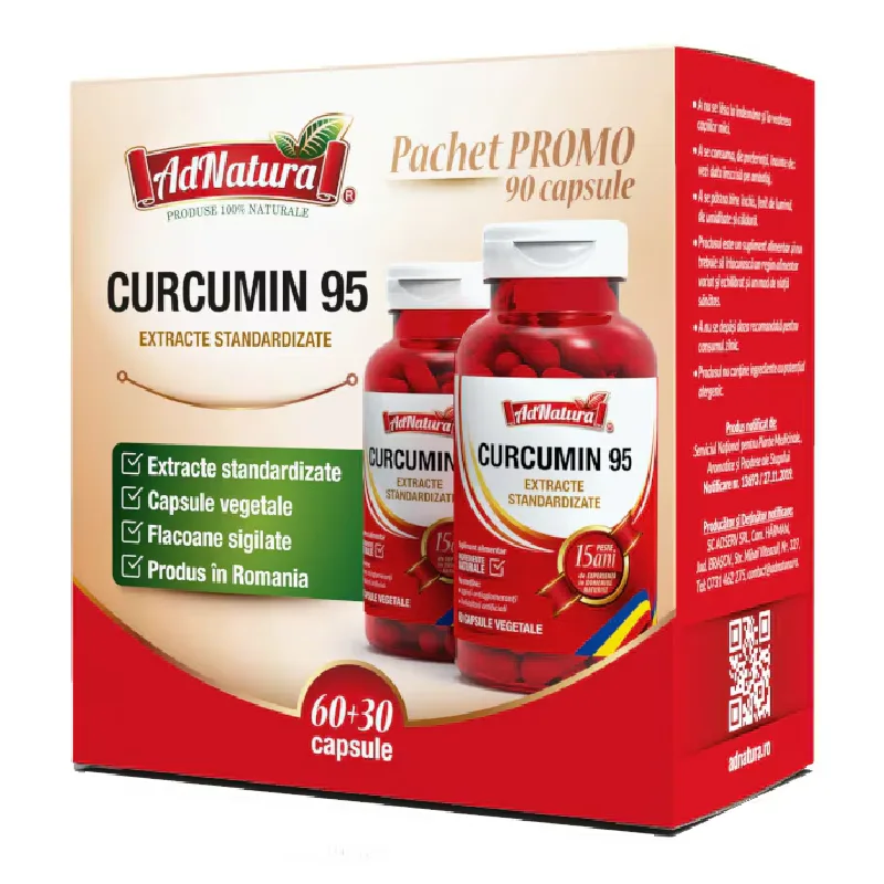 Pachet Curcumin 95, 60+30 capsule, AdNatura — preț și oferte