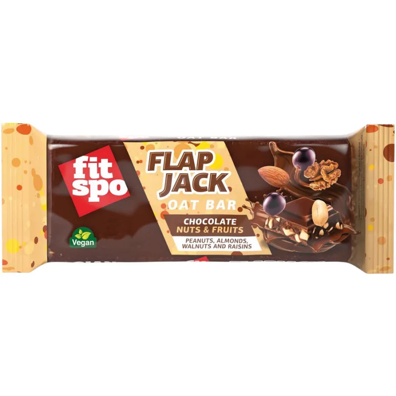 Baton Flapjack cu Aroma de Nuci si Ciocolata 90g FITSPO — preț și oferte