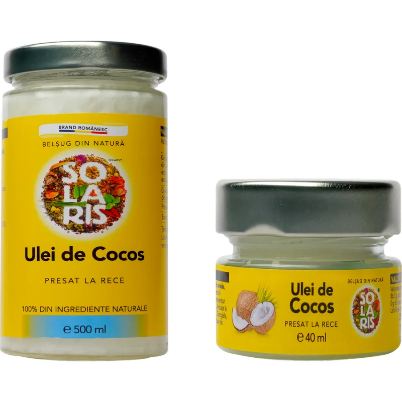 Pachet Promo Ulei de Cocos 500ml + Ulei de Cocos 40ml SOLARIS — preț și oferte