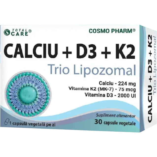 Calciu+D3+K2 Trio Lipozomal 30cps COSMO PHARM — preț și oferte