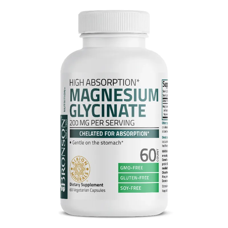 Magneziu Bisglicinat, 200 mg, 60 capsule, Bronson Laboratories — preț și oferte