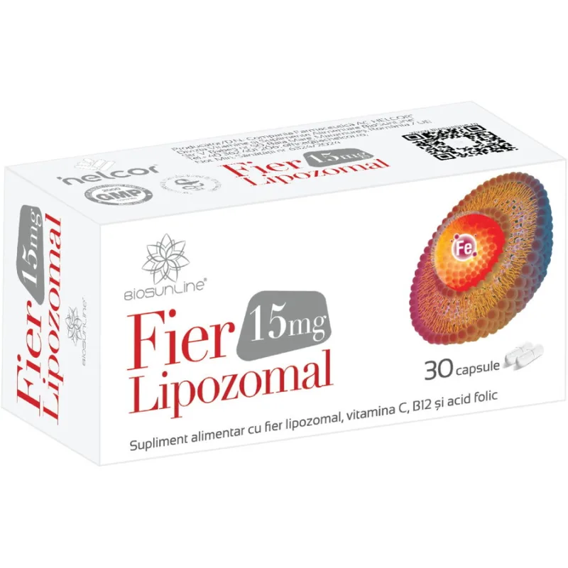 Fier Lipozomal 15mg 30cps BIOSUNLINE — preț și oferte