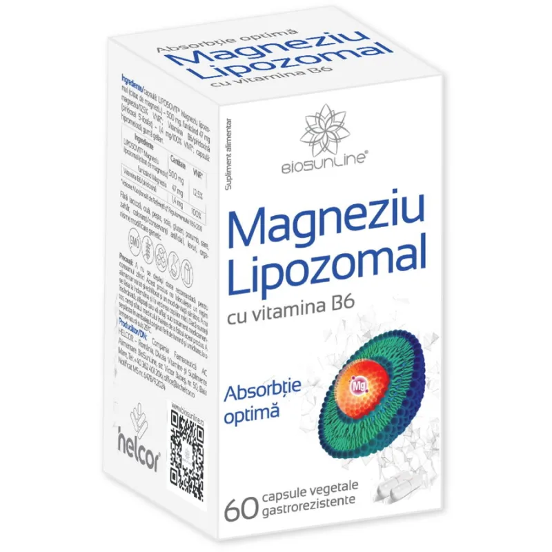 Magneziu Lipozomal 60cps vegetale gastrorezistente BIOSUNLINE — preț și oferte
