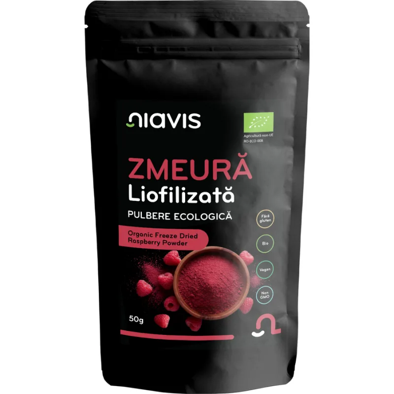 Zmeura Liofilizata Pulbere Ecologica/Bio 50g NIAVIS — preț și oferte