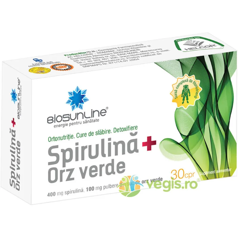 Spirulina si Orz Verde 30cpr BIOSUNLINE — preț și oferte