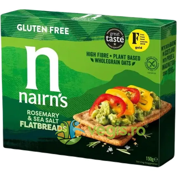 Felii de Paine Crocanta din Ovaz Integral cu Rozmarin fara Gluten 150g NAIRNS — preț și oferte