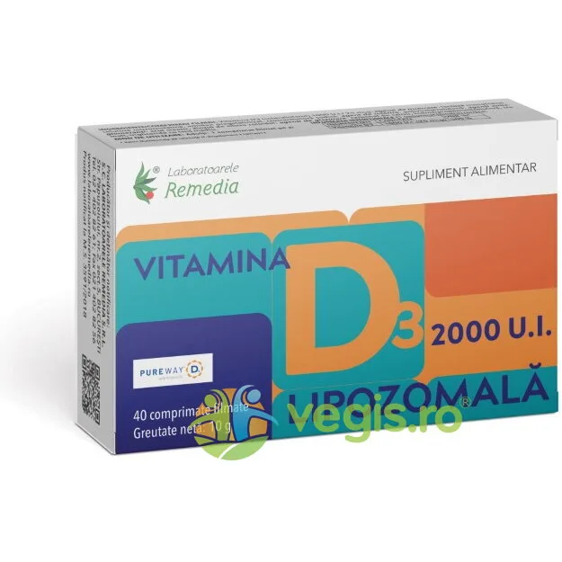 Vitamina D3 2000UI Lipozomala 40cpr REMEDIA — preț și oferte