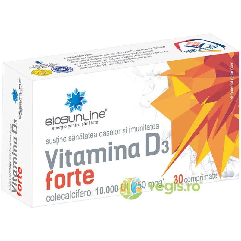Vitamina D3 Forte 30cpr BIOSUNLINE — preț și oferte