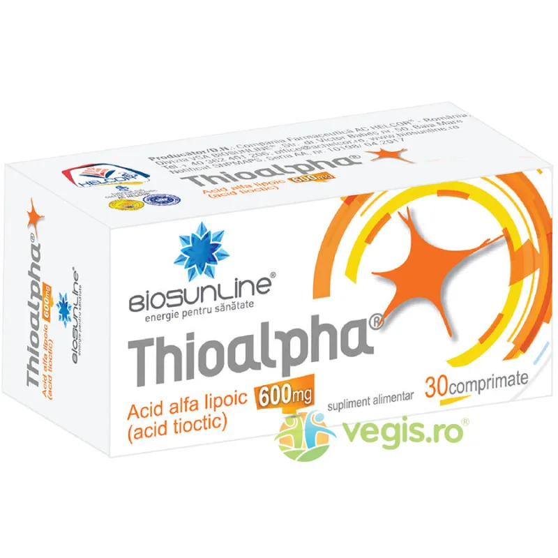 Thioalpha 600mg 30cpr BIOSUNLINE — preț și oferte
