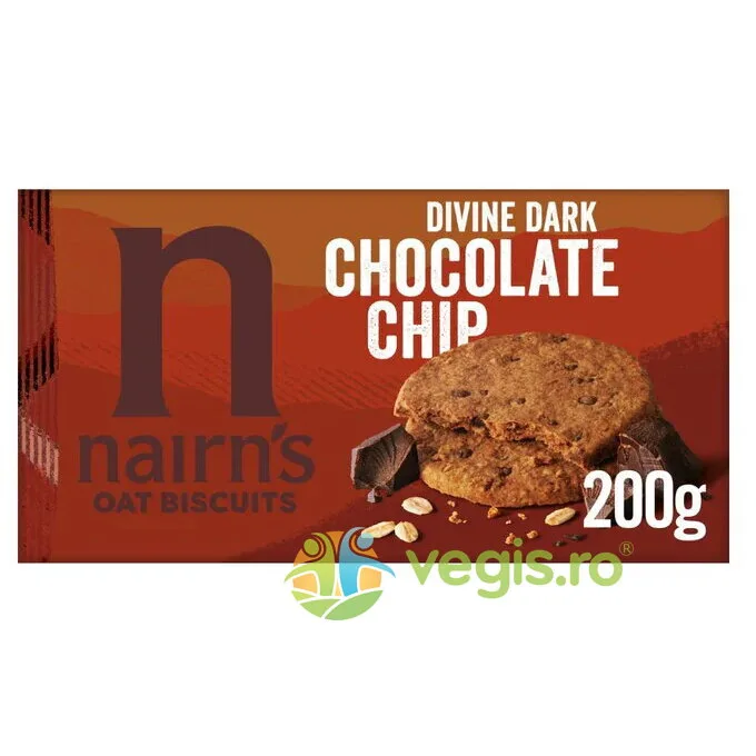 Biscuiti din Ovaz Integral cu Fulgi de Ciocolata 200g NAIRNS — preț și oferte