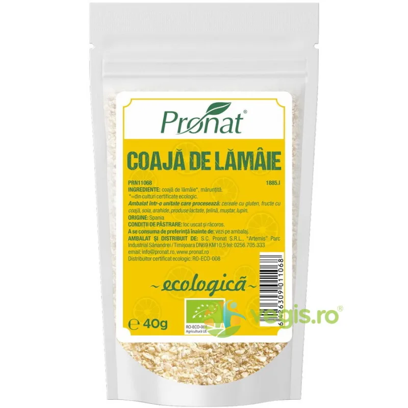Coaja de Lamaie Maruntita Ecologica/Bio 40g PRONAT — preț și oferte