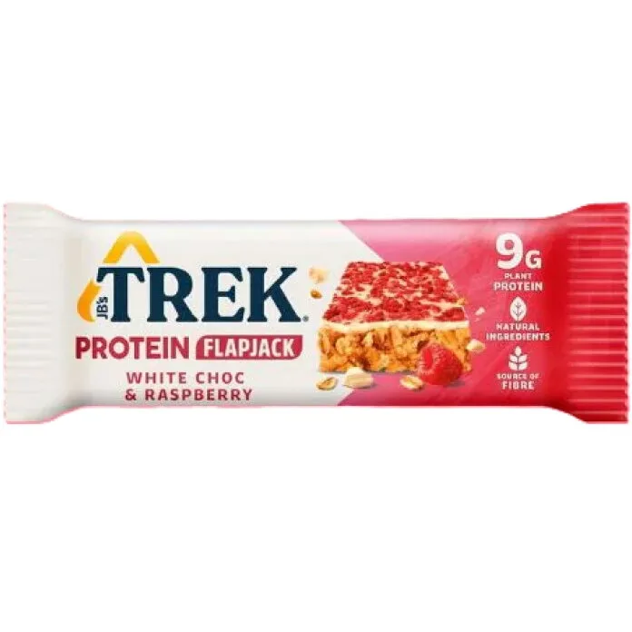 Baton Proteic cu Ciocolata Alba si Zmeura 50g TREK — preț și oferte