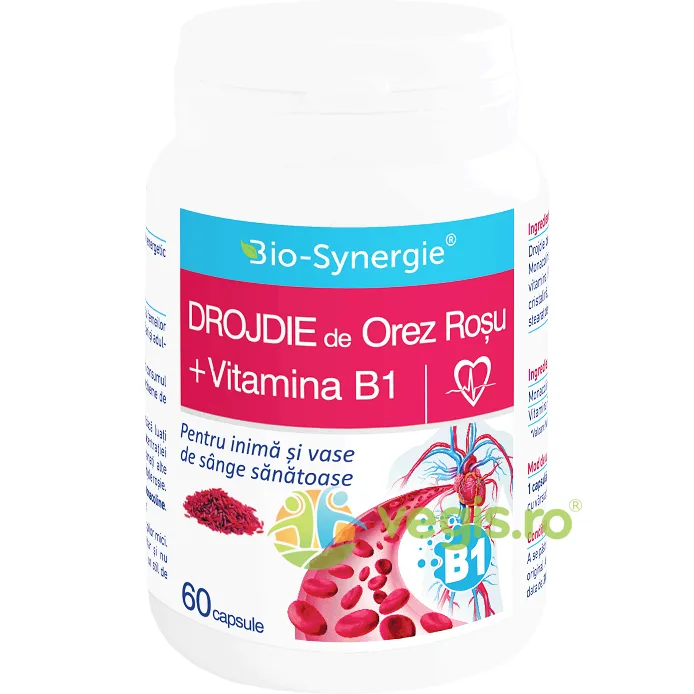 Drojdie de Orez Rosu + Vitamina B1 60cps BIO-SYNERGIE ACTIV — preț și oferte