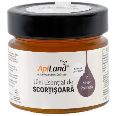 Miere Poliflora cu Ulei Esential de Scortisoara 250g APILAND — preț și oferte