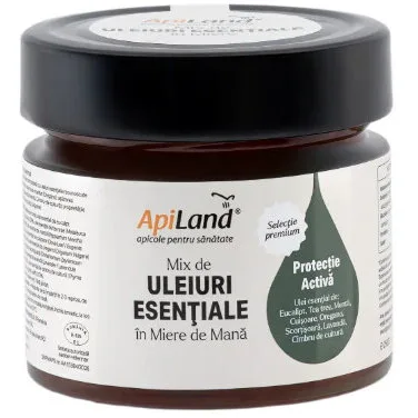 Mix de Uleiuri Esentiale in Miere de Mana - Protectie Activa 250g APILAND — preț și oferte