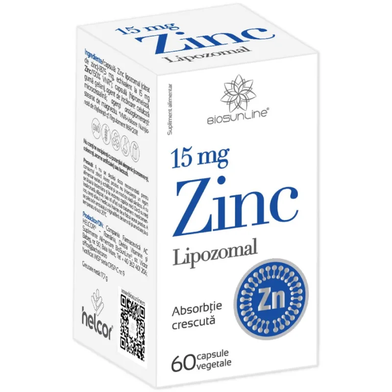 Zinc Lipozomal 60cps vegetale BIOSUNLINE — preț și oferte