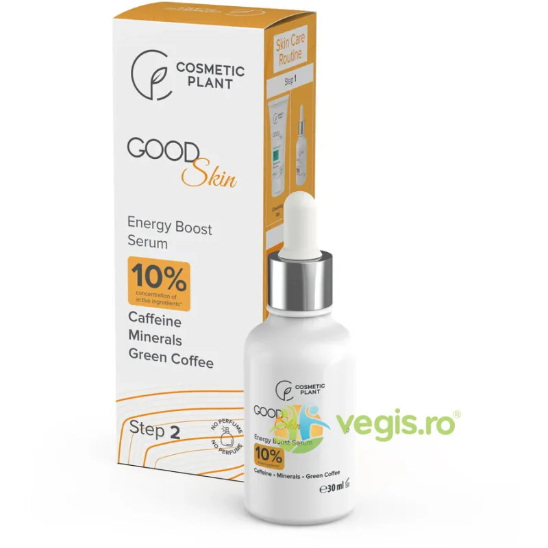 Ser Energy Boost cu Cafeina, Minerale si Cafea Verde Good Skin 30ml COSMETIC PLANT — preț și oferte