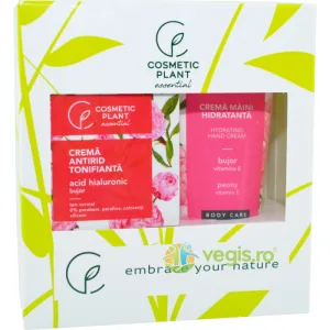 Set Essential cu Extract de Bujor (Crema Antirid Tonifianta 50ml + Crema de Maini Hidratanta 100ml)
