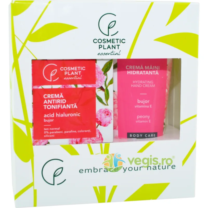 Set Essential cu Extract de Bujor (Crema Antirid Tonifianta 50ml + Crema de Maini Hidratanta 100ml) COSMETIC PLANT — preț și oferte
