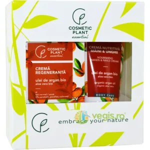Set Essential cu Ulei de Argan si Aloe Vera ( Crema Regeneranta de Zi  50ml + Crema Nutritiva pentru Maini si Unghii 100ml)