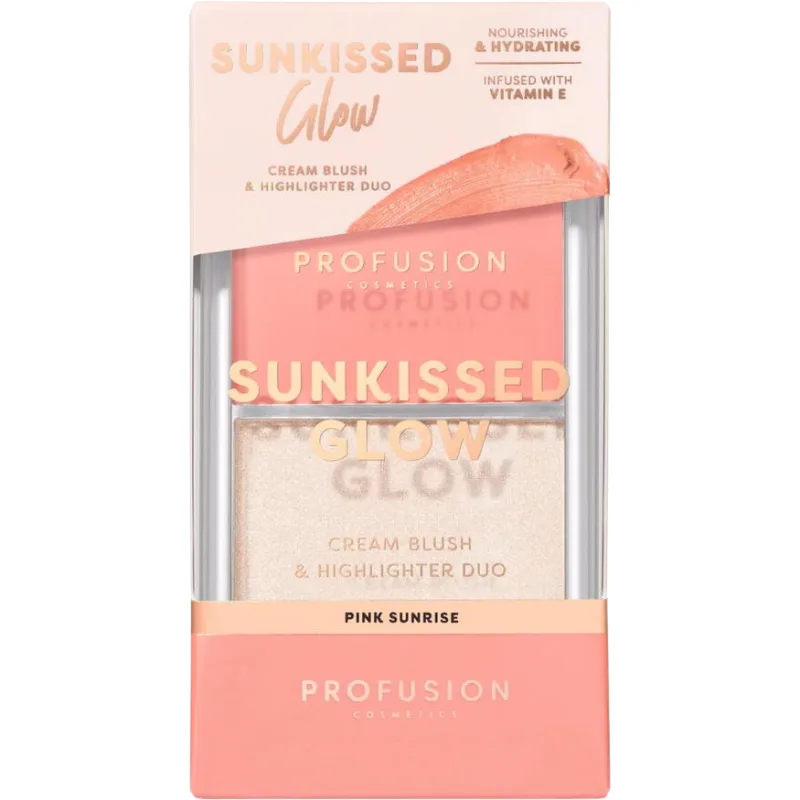 Paleta Duo Blush Cremos + Iluminator Stralucitor Sunkissed Glow Nuanta Pink Sunrise PROFUSION COSMETICS — preț și oferte