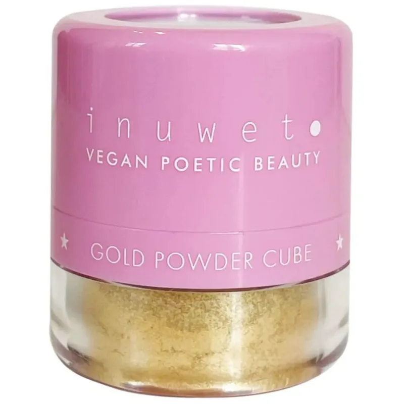 Pudra Libera cu Sclipici Auriu si Aplicator Tip Burete Gold Powder Cube 3.5g INUWET — preț și oferte