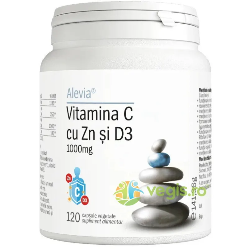 Vitamina C cu Zn si D3 1000mg 120cps vegetale ALEVIA — preț și oferte